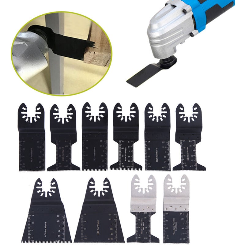 Tonysa - Outil Multifonction Saw Blades Accessoires Kit, 10 Pcs Oscillants Lame de scie universelle pour Fein Multimaster, Dremel, Bosch, Makita,