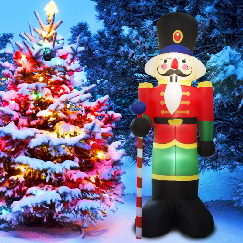 Père Noël gonflable de 2.4 m Sac cadeau de Noël géant gonflable à led pour décoration de cour, intérieur ou extérieur - Tonysa
