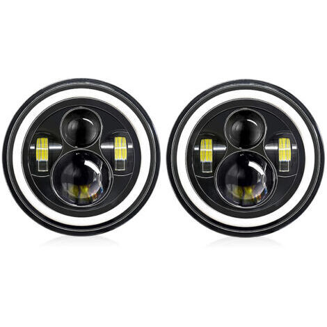 TONYSA Phares LED 7 pouces et feux de jour pour voitures, phares H4 étanches IP67, adaptés aux véhicules 9-30V, voitures et motos (lot de 2)