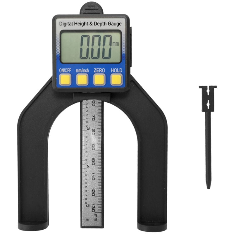 Tonysa - Pied à coulisse numérique pour outils avec tige de profondeur 0–80 mm Noir