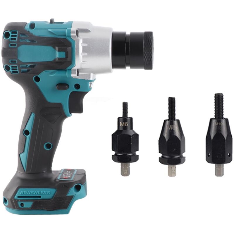 Tonysa - Pince à riveter sans fil avec M6/M8/M10 têtes de rivetage, outil de rivetage électrique sans brosse, pince à riveter sans fil, écrou à