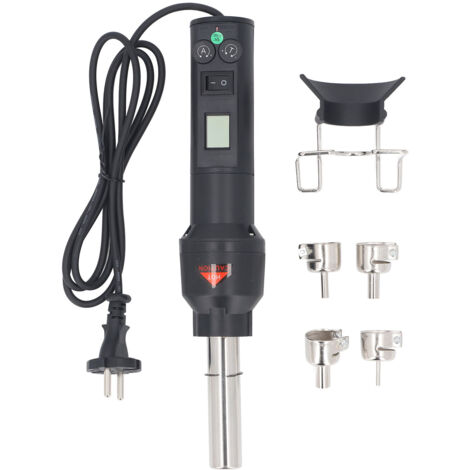 TONYSA Pistolet à Air chaud 700W, température et débit d'air réglables, écran LCD, chaleur avec support, 4 buses en acier interchangeables, prise ue