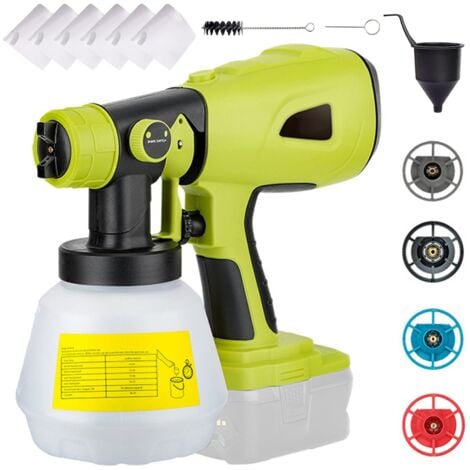 TONYSA Pistolet à Peinture sans Fil Compatible avec la Batterie DEWALT, RYOBI 20V, Pistolet à Peinture électrique avec 4 Buses 3 Modes de pulvérisation Contenant de 1000ML pour Les Murs et Les Meubles