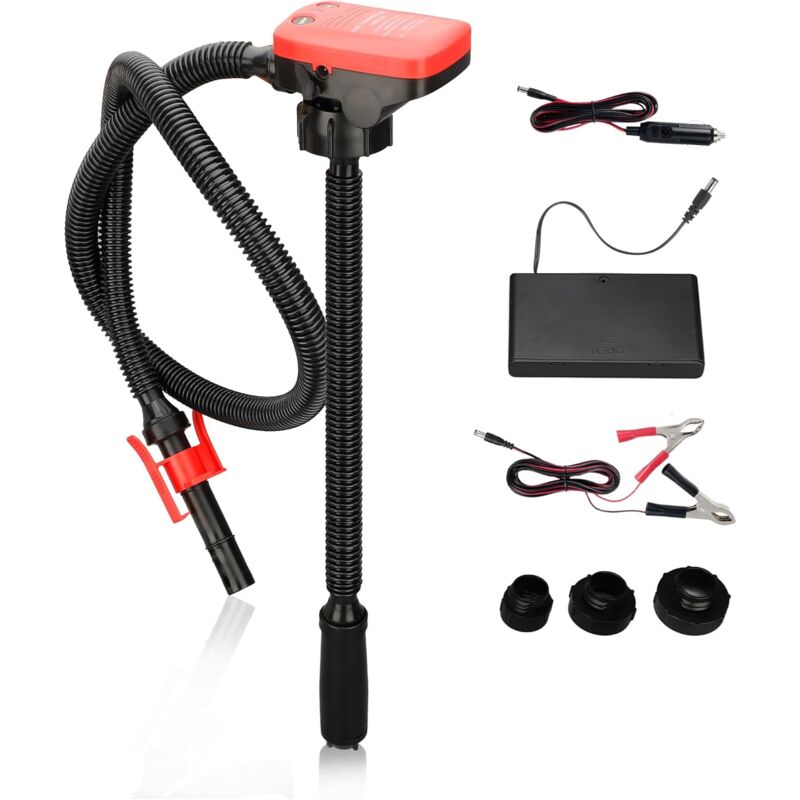 TONYSA Pompe de transfert de carburant alimentée par batterie de 3,2 GPM avec capteur d'arrêt automatique et tuyau de 42 po, pile AA/alimentation 12