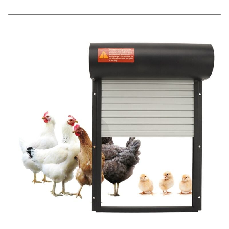 Porte poulailler Automatique Porte à Volets Roulants Solaire Compatible et Facile à Installer,Résiste aux Prédateurs et intempéries - Tonysa