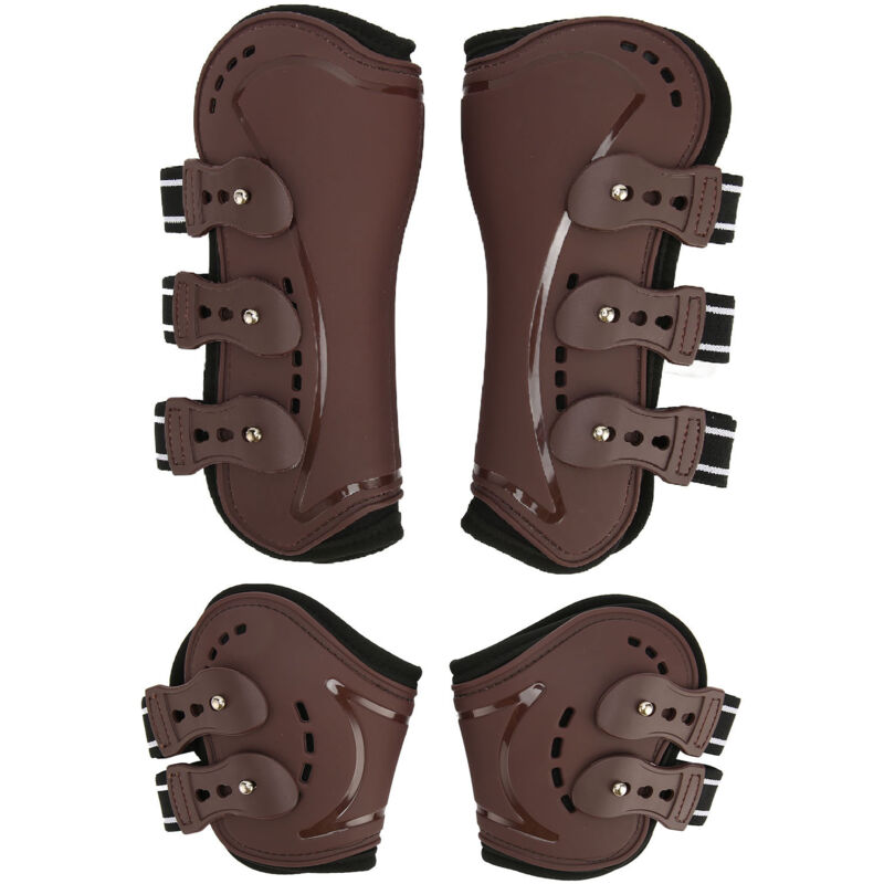 TONYSA Protège-jambes de cheval, Absorption des chocs, bottes avant et arrière légères réglables pour saut d'obstacles, équitation M
