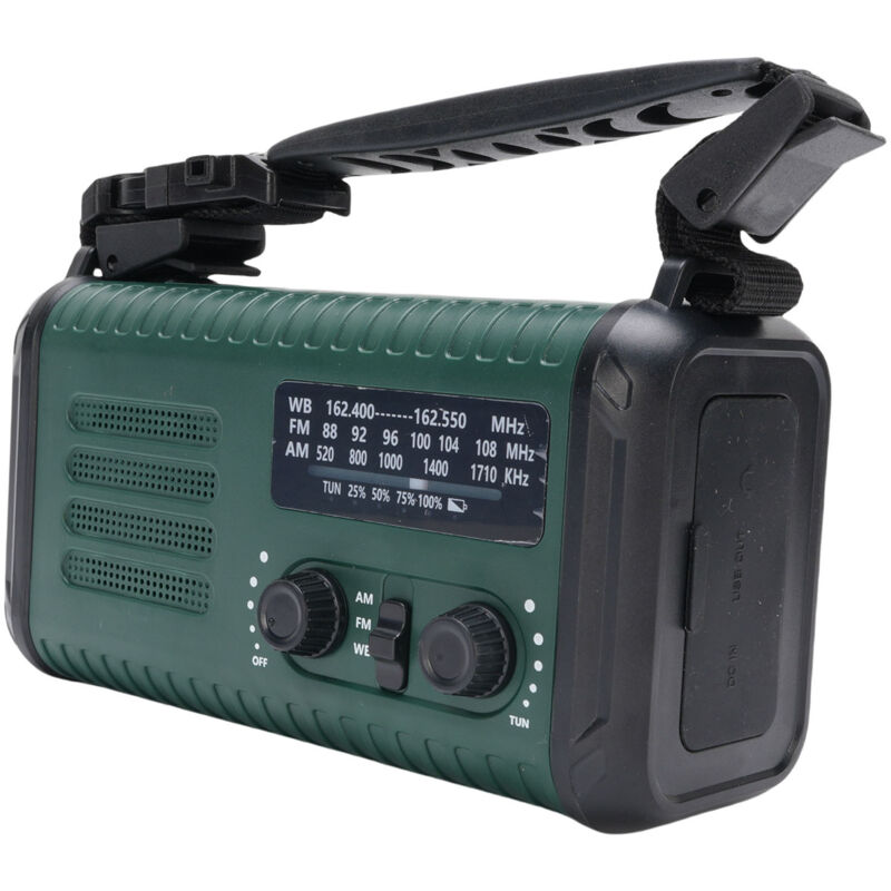 TONYSA Radio d'urgence à manivelle, batterie 20000mAh, à énergie solaire, AM FM, large bande, avec lampe de poche LED, lampe de lecture, boussole