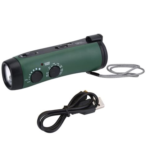 TONYSA Radio d'urgence Lampe de Poche LED Radio d'urgence manivelle Solaire Lampe de Poche Portable