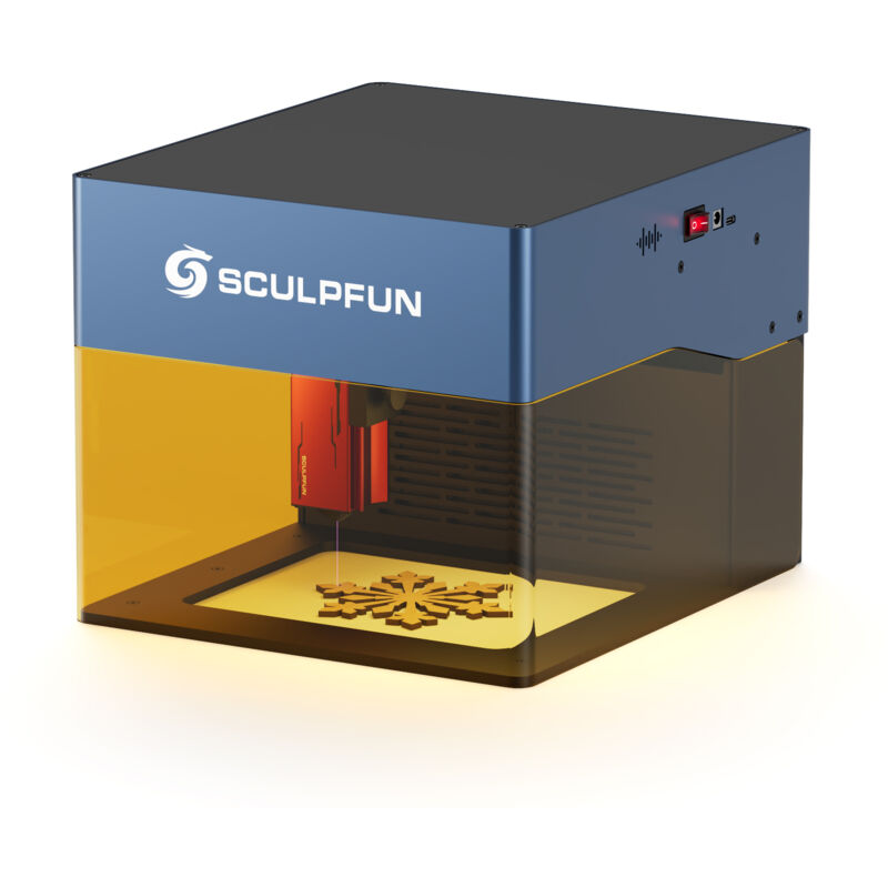 Sculpfun iCube Pro Machine de gravure laser 5W avec filtre de fumée, vitesse de gravure de 10000 mm/min, graveur laser portable pour protection des