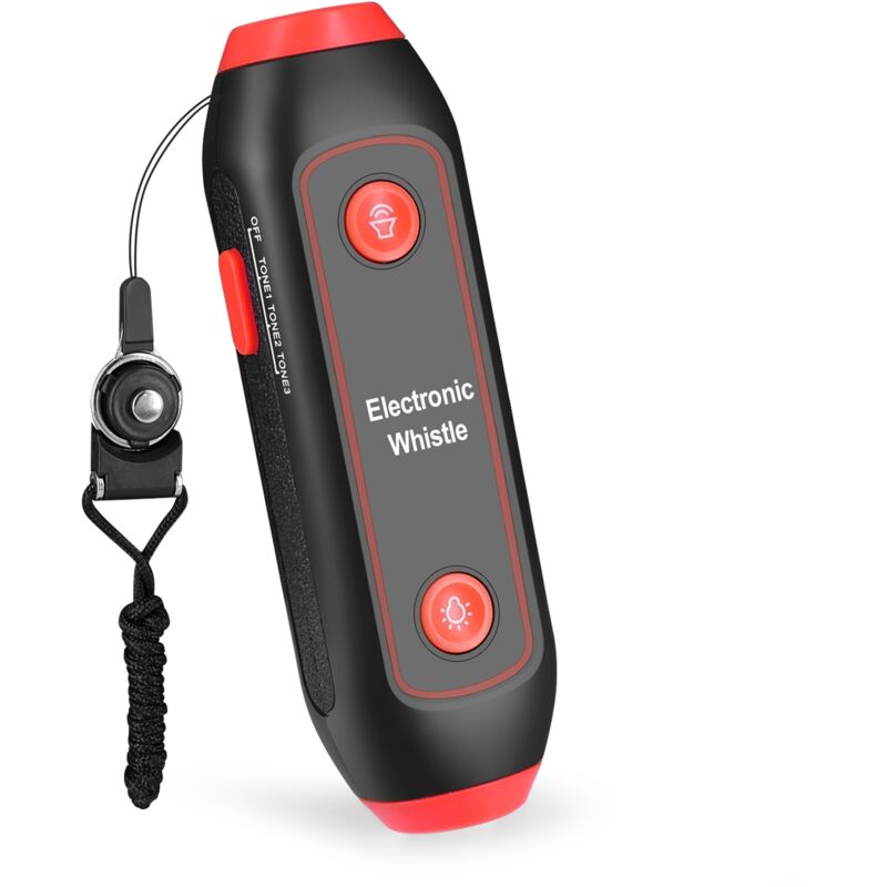 TONYSA Sifflet électronique portable à 3 sons et lumière LED, sifflet de sport portable, sifflet haute fréquence, pour entraîneur, arbitre, sifflet