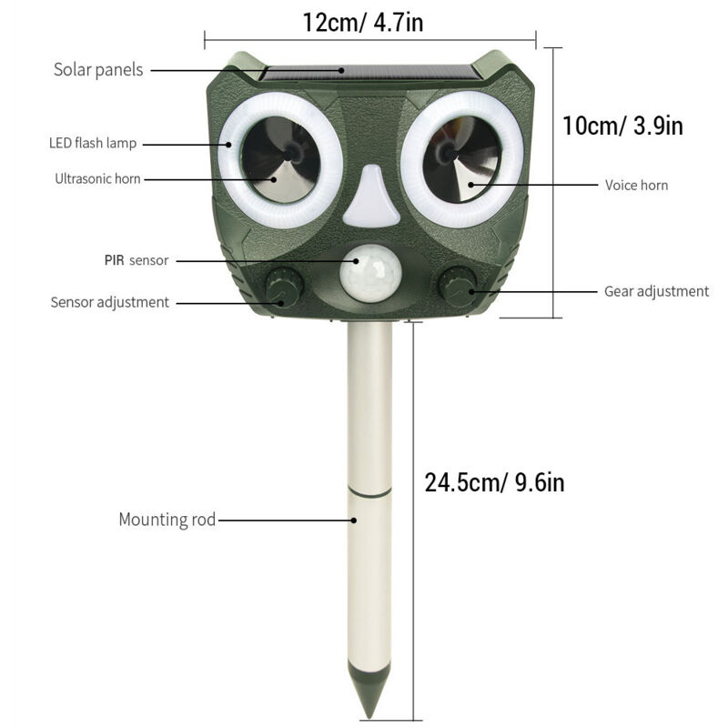 TONYSA Soar – répulsif ultrasonique pour animaux, oiseau, renard, chat, dispositif de dissuasion pour jardin, ferme, cour