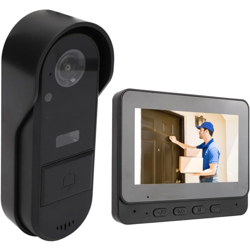 Sonnette Vidéo sans Fil, Système d' Vidéo 1080P, Nocturne, Conversation Bidirectionnelle, étanche IP66, Grand Angle 170°, pour la sécurité de la