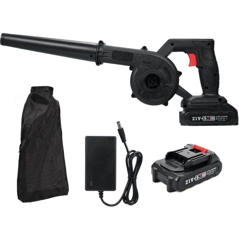 Souffleur de Feuilles sans Fil 21V avec 1500mAh Batterie et Chargeur , pour Patio, Gazon - Tonysa