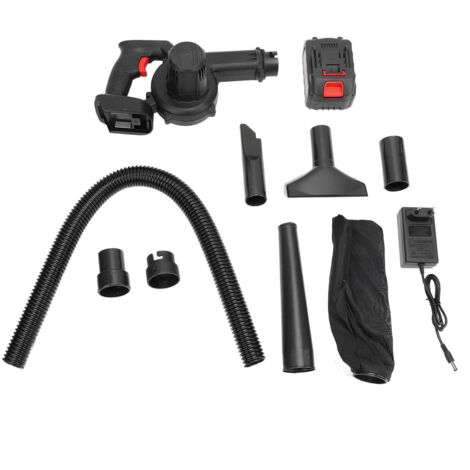 TONYSA Souffleur de feuilles sans fil avec batterie et chargeur, nettoyeur électrique haute puissance, Kit d'outils de buse de tuyau d'aspirateur, prise ue