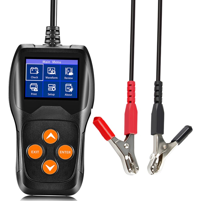 Testeur de Batterie auto 12V , 100-2000 cca 200Ah Testeur d'alternateur automobile Analyseur de batterie numérique pour