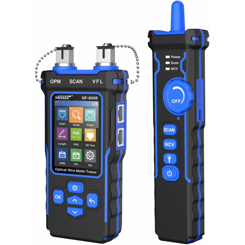 Testeur de réseau multifonction NF-8508, traqueur de fil réseau Ethernet , Détecteur de ligne réseau rechargeable Traceur de fil,Vérificateur PoE