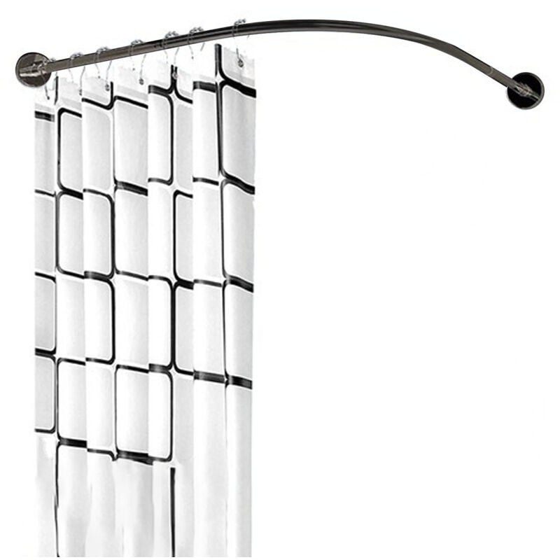 Tonysa - Tringle à Rideau de Douche en Forme de c, Rail de Douche en Forme de c en Inoxydable 80-100 × 100-140cm, Sans PerçAge, Pour Salle de Bain,