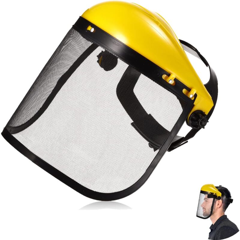 Image of Visiera protettiva per il viso, casco protettivo per tagliaerba da giardino, cappello protettivo per la sicurezza, protezione per gli occhi, visiera