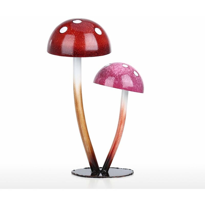 

Tooarts Adorno de hongos, dibujos animados de hongos para decoracion de interiores y exteriores, maceta decorativa,rojo