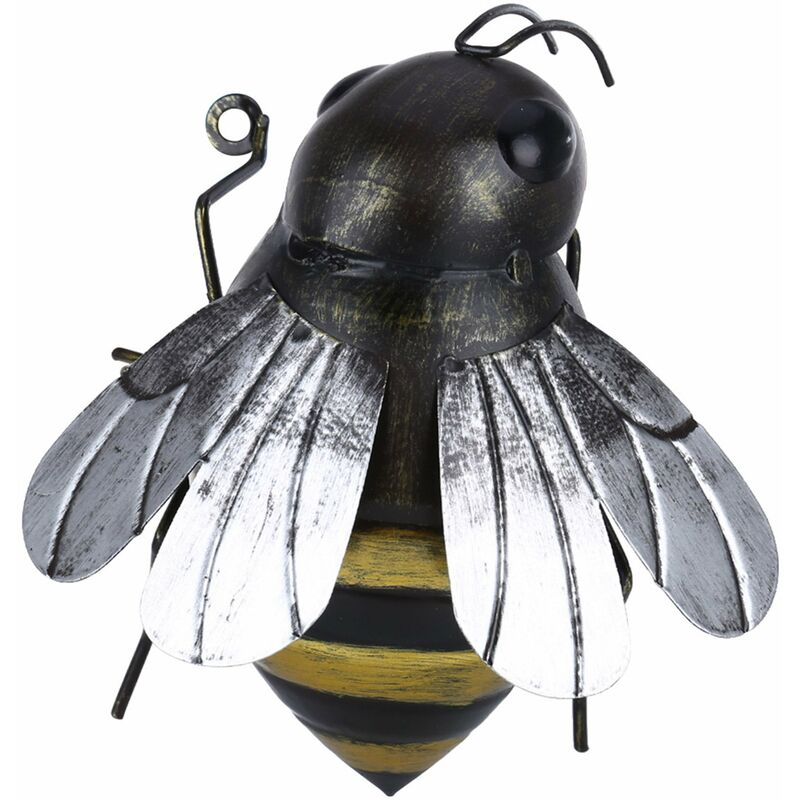 

Tooarts Adornos de abeja, animales de hierro, adorno de arte de pared,Negro, tipo 2