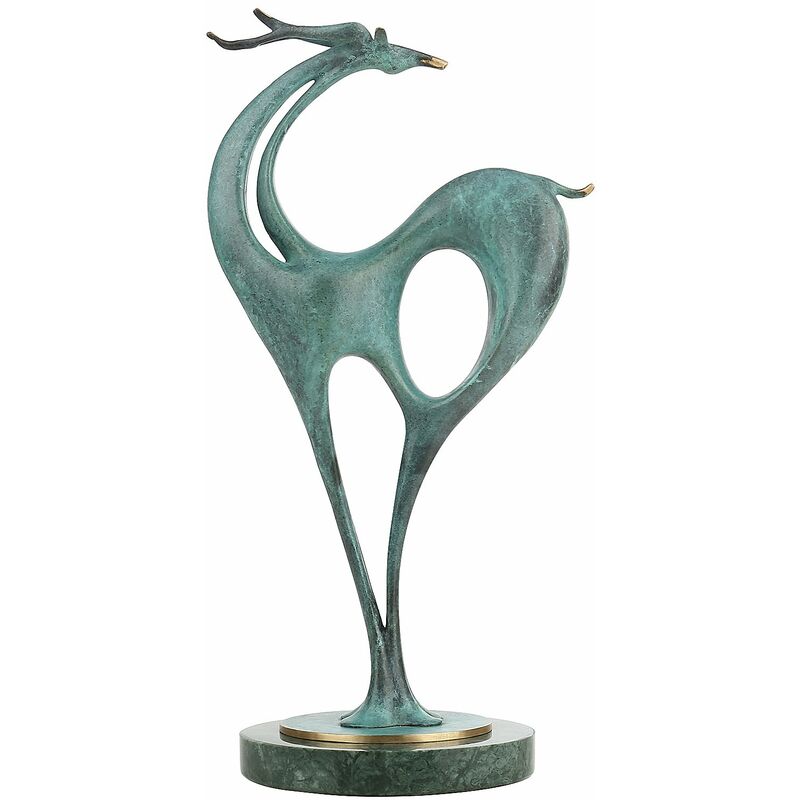 

Tooarts Deer Escultura de ciervo de laton, artesania exquisita de Lucky Deer, adornos para el hogar y la oficina