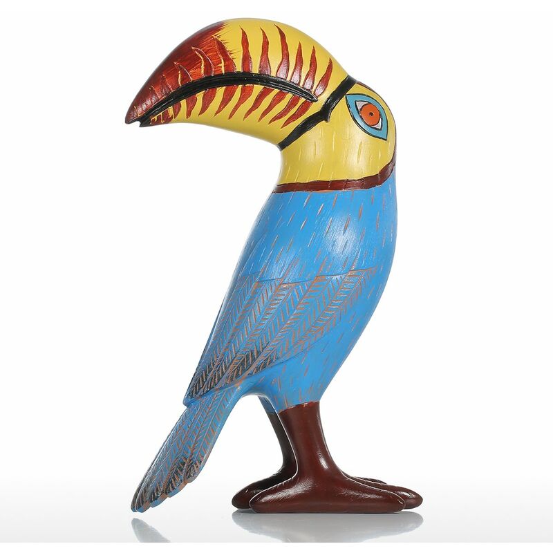 

Tooarts, escultura de resina de pajaro tucan de boca grande, adorno de fibra de vidrio, decoracion interior, estatua, estatuilla, arte moderno