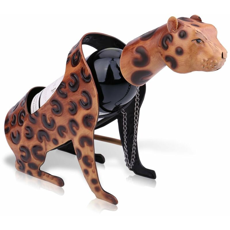 

TOOARTS Estante de vino de leopardo Estante de vino de leopardo Escultura de metal Escultura practica Decoracion del hogar Decoracion de interiores