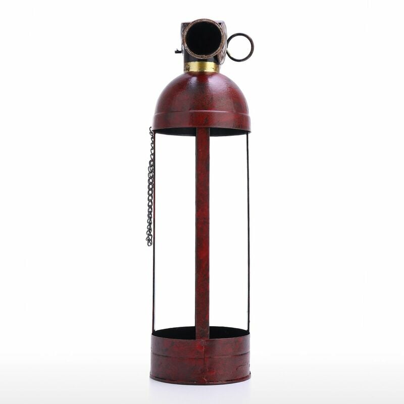 

Estante para vino con forma de extintor de incendios Estante para vino creativo Material de hierro resistente Estante de exhibicion y almacenamiento