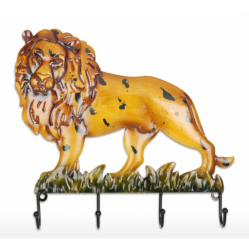 

Tooarts Lion King - Gancho de pared de hierro decorativo para colgar en la pared, abrigo, llave, gancho para sombrero Colgador de diseno vintage con