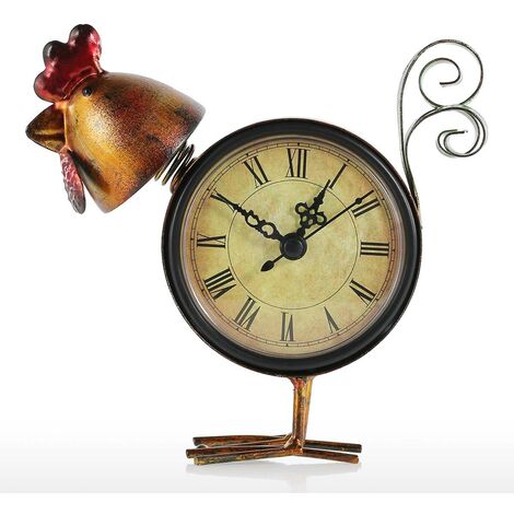 Orologio da tavolo in ferro con sveglia con strumento musicale gadget decorazione regalo artigianale 