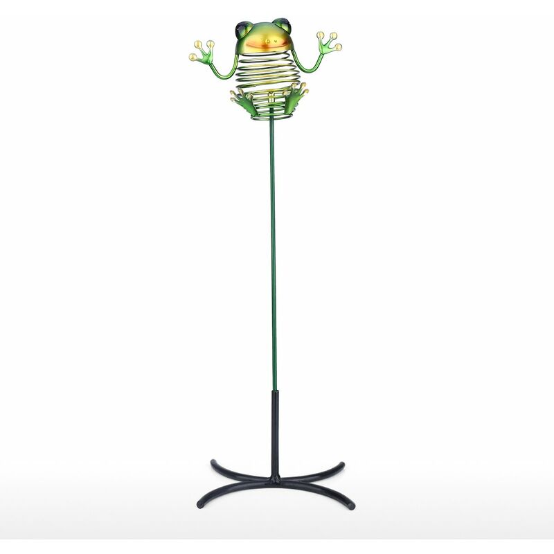 

Tooarts - Palo desmontable para animales de hierro con estaca de rana de 16,9 pulgadas con base para decoracion de jardin o patio, maceta o escritorio