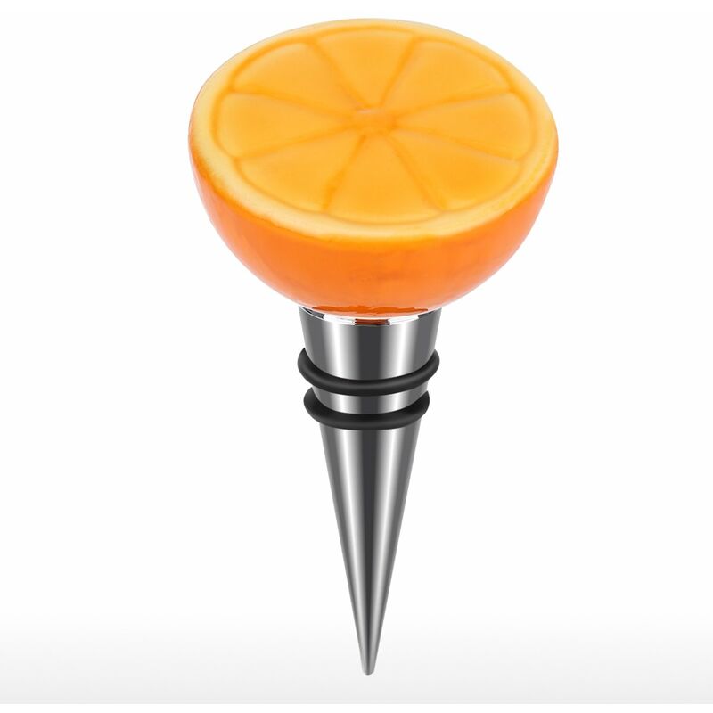 

Tooarts Tapon de limon Tapon de botella de vino de hierro Sello hermetico Corcho de limon decorativo Decoracion de vino moderna