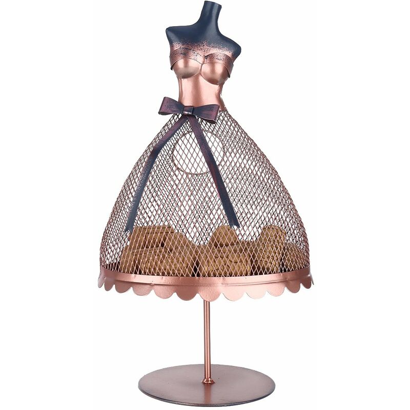 

Tooarts Wine Cork Holder, Modelo de vestido de noche Decoracion, Adorno de arte moderno,Rosa roja