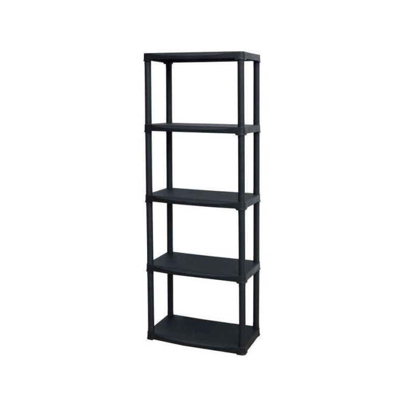 Tood - Etagere en résine 5 tablettes - Noir - 60x30xH 176 cm