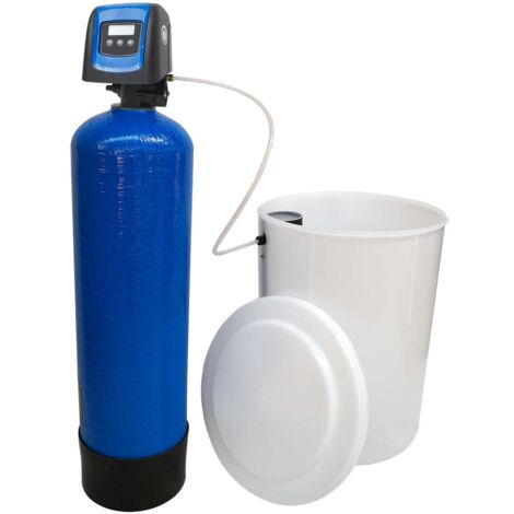 Toodo – Adoucisseur d'eau bi-bloc 20l – Vanne volumétrique Fleck 5800 SXT – Capacité 20l – Installation en cave sans pompe de relevage