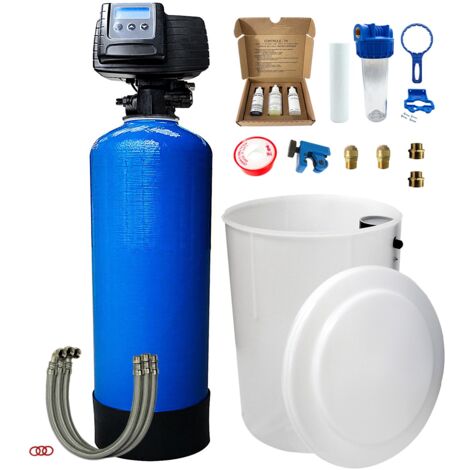 Toodo – Adoucisseur d'eau bi-bloc 75L – Vanne Fleck 5600 SXT – Résine ACS – Installation rapide avec kit de montage – Compatible cuisine industrielle
