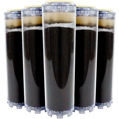 Toodo – Lot de 5 cartouches filtrantes charbon actif 9'3/4 – Élimination chlore, goût et odeurs – Compatible porte-filtres 9'3/4 et 10 pouces