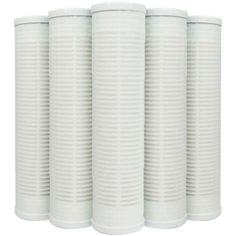 Toodo – Lot de 5 cartouches lavables nylon pour filtre à eau – 9 pouces 3/4 – Filtration 60 microns – Fabriquées en France