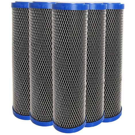 Toodo – Pack de 5 cartouches filtrantes 9'3/4 – Duo anti sédiments et charbon actif 5 microns – Filtration eau potable – Compatible porte filtre standard