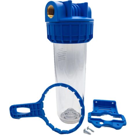 Toodo – Porte filtre à eau 9 pouces 3/4 – Insert laiton 20/27F – Préfiltration pour sédiments et chlore – Bol transparent pour contrôle cartouche