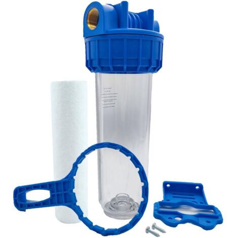 Toodo – Porte filtre à eau 9 pouces 3/4 – Insert laiton 26/34 F – Cartouche filtre sédiment 20µm – Préfiltration efficace sous évier