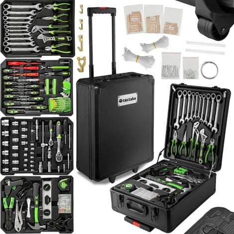 NO BRAND Tool Box - 899 piece tool set, clear arrangement on 4 levels, with wheels - tool box on wheels, tool case, tool trolley