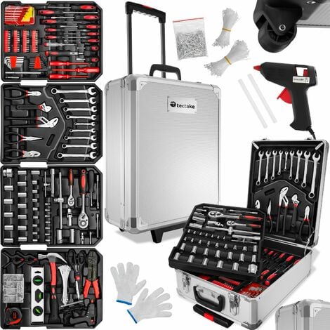 Tool Box and Tools - 599 piece tool set, 4 trays and wheels - tool box on wheels, tool case, tool trolley