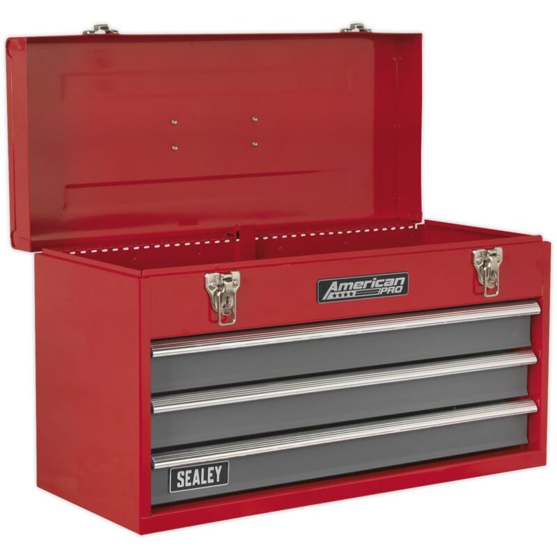 Sealey - Tool Chest 3 Drawer Portable with Ball Bearing Slides - Red/Grey