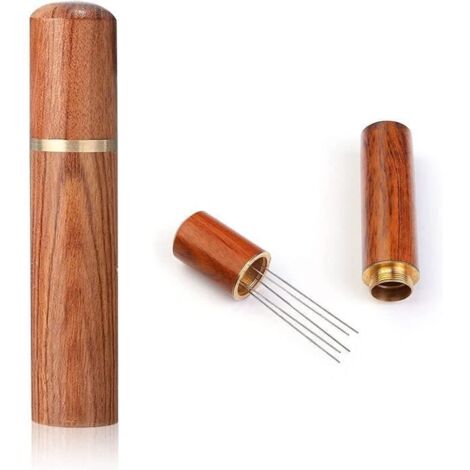 Tool Espresso Coffee Stirrer, 5 Needles Espresso Stirrer with Natural Wood Handle, Espresso Accessories Coffee Stirrer