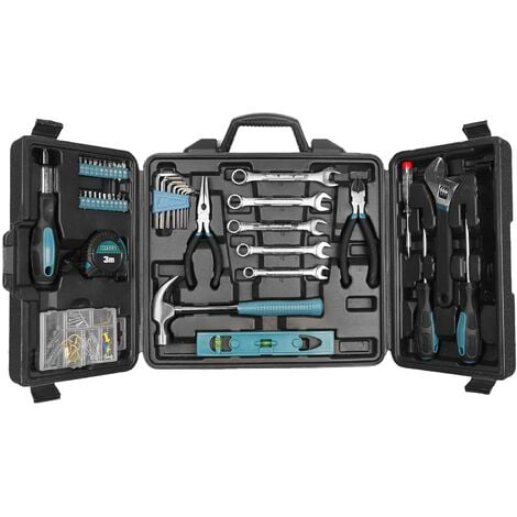 Tool Kit, WESCO 144-Piece DIY Home Household Toolkits Repair Tool Set with Durable Storage Case with Hammer, Pliers, Screwdriver for Daily Repair and Maintenance Garage, Garden and Workshop WS9967