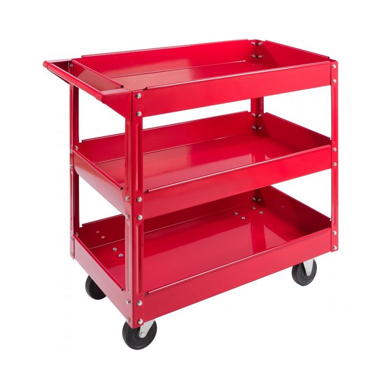 Tool Trolley 3 Level Mobile Workshop Trolley Cart Storage Shelf on ...