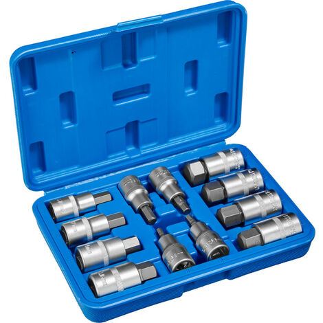 Toolbox 12 Stecknüsse für Ratsche aus Chrom-Vanadium-Stahl