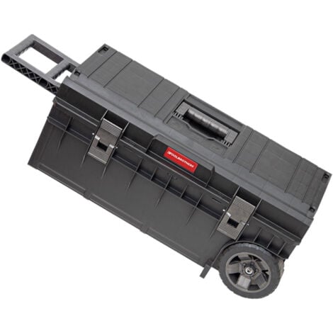 Toolbrothers RHINO XXL Trolley ECO Longer Basic 50 l IP66 Werkzeugkiste mit Laufrädern auf Metallachse und Doppelteleskopgriff