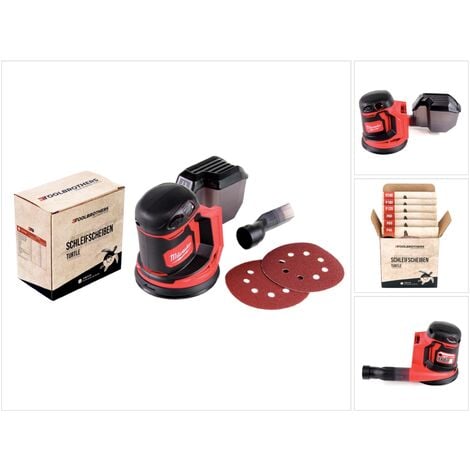 Toolbrothers TURTLE kit de ponçage 125mm + Milwaukee M18 BOS125-0 Ponceuse excentrique sans fil 18V 125mm Solo - sans batterie, sans chargeur